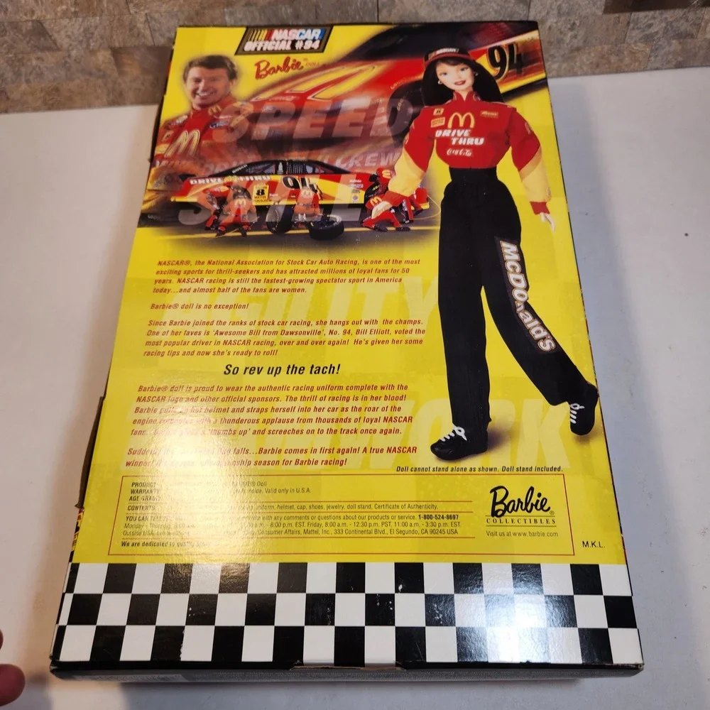 1999 NASCAR Official #94 Barbie Collector Edition McDonald's Bill Elliott 22954